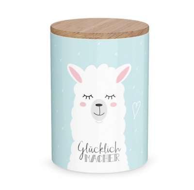 Rungassi Frischhaltedose Vorratsbehälter Keksdose Vorratsdose 1L Keramik Motiv: Tierische Freunde (Lama - 3086731)