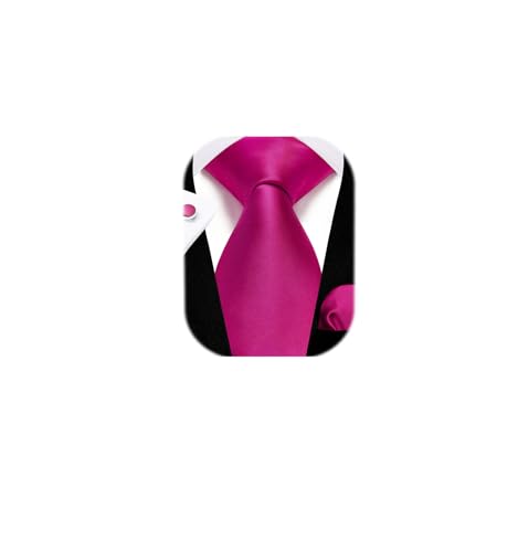 Image of Enlision Mens Ties Solid Color Satin Necktie Ties for men Handkerchief Cufflinks Pocket Squares for Wedding