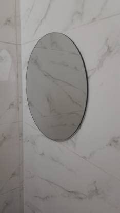 Adinath Creators NO Screw , NO Drill Needed , Easy Stick Mirror Bathroom Mirror (Oval)