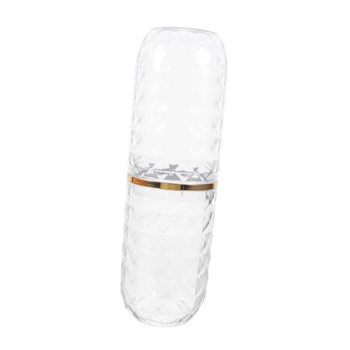 DECORNIJIA 多機能透明デュアルカップ歯ブラシホルダー 軽量携帯用歯磨き粉収納ケース 旅行 出張 学校にな洗漱牙具盒