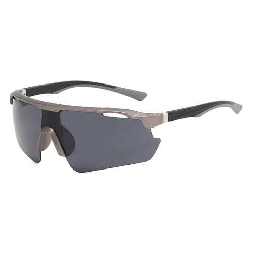 RTESDCN Gafas de Ciclismo for Hombre y Mujer - Gafas de Sol Deportivas for Exteriores con protección UV400 a Prueba de Viento for Ciclismo, Correr y Senderismo - Ajuste Seguro(Gray/Gray)