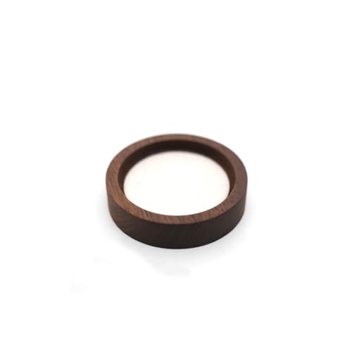 RANNYOZIO Wooden Jewelry Tray Round Small Trinket Dish with Velvet Surface Rings Earrings Dish Necklaces Display Tray for Dresser Drawer Tabletop