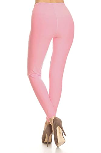Image of Leggings Depot Women's High Waist Leggings Soft 1 inch Waistband Solid Pants - Regular, Plus, 1X3X, 3X5X