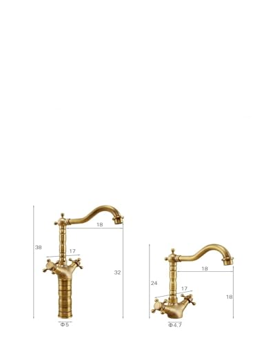 Mitigeur cuisine laiton antique avec bec pivotant double commande - 4