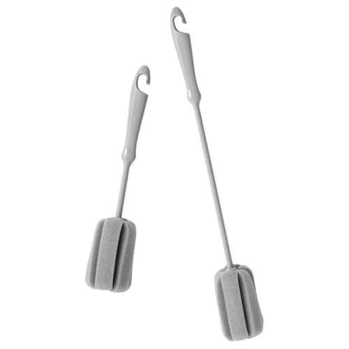 Beavorty Cepillo de Limpieza para Botellas y Tazas de Cocina, Mango Largo, Esponja Suave, 2 Piezas (Largo y Corto), Práctico Cepillo Exfoliante Reutilizable para Uso Doméstico