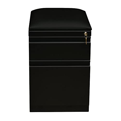 Hirsh 20-In Deep Mobile Pedestal File 2-Drawer Box/File. Black Cushion. Black #TOP3