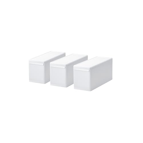 like-it MOS-01L Modular Clothes Storage Drawer Case, Can be Combined with Storage Case, Slim M, All White, Made in Japan, Set of 3, Depth 18.1 inches (46 cm), Perfect for Closet, Metal Rack