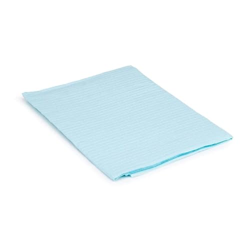 Image of Crosstex Professional Towel [Pack of 500] for Dental Bibs, Nails, Tattoo, Dentist, Medical, 3-Ply Tissue, Blue