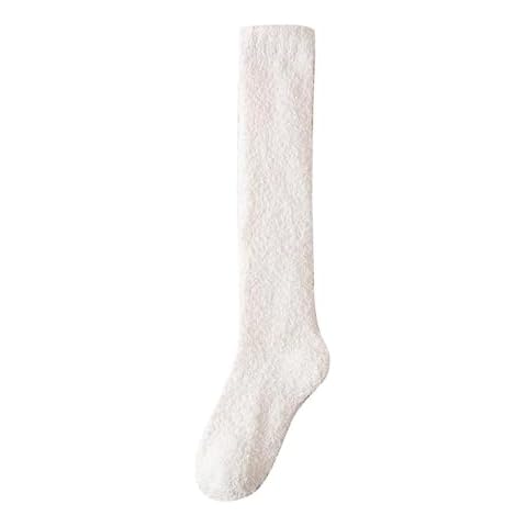 Zeiayuas Thermal Fluffy Thigh High Socks Cover