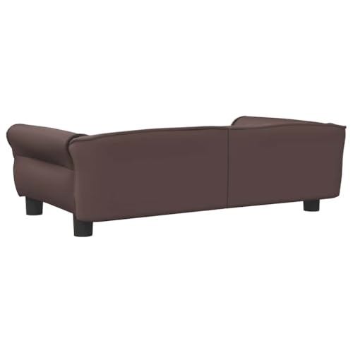 vidaXL Hundebett, Hundekissen mit weicher Polsterung, Hundesofa Hundecouch für kleine Hunde Haustiere, Haustierbett Katzenbett, Braun Kunstleder