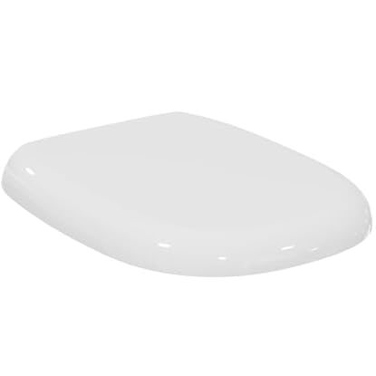 Foto di Ideal Standard Tesi Sedile WC, forma arrotondata, Sedile del water resistente, incluso set di cerniere per una facile installazione, in robusto duroplast – Bianco (365x440x60 mm)