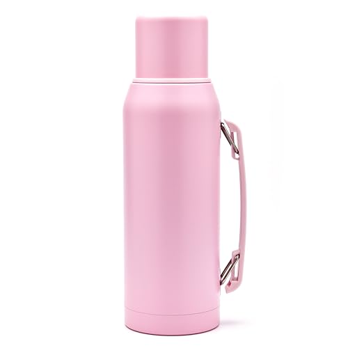 BALIBETOV Termo para Mate – 1 Litro – Aislado al Vacío con Doble Pared de Acero Inoxidable – Libre de BPA – Diseñado Especialmente para Cebar Mate (Pink)
