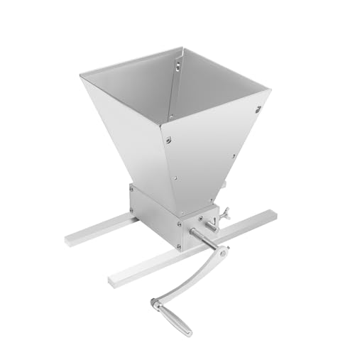 Grain Mill Grinder, Stainless Steel 2 Rollers Grinding Machine,4l Malt Mill With 2 Grinding Methods And A Large Opening(8.5*8.5inch),Adjustable Gap Malted Barley Grinder For Barley,Wheat,Beer Brewing