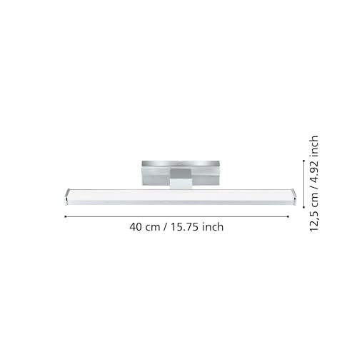 EGLO LED Wandlampe Pandella 1, LED Spiegelleuchte aus Aluminium und Kunststoff, Badezimmer Lampe in Chrom, Silber, Weiß, LED Feuchtraumleuchte neutralweiß, IP44, L 40 cm