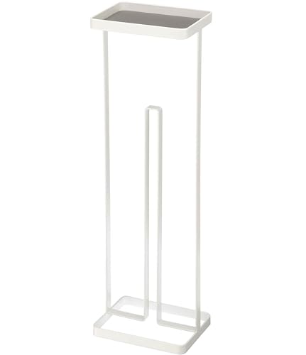 山崎実業(Yamazaki) トレイ付き トイレットペーパー スタンド ホワイト 約W16XD12XH52cm タワー トイレ 収納 棚 ラック 7739