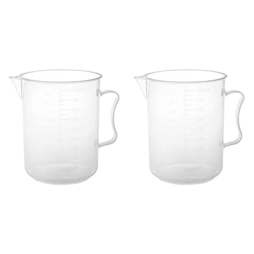 Ehwisbe 2X 1000Ml Transparente Graduado Vaso con