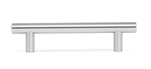 Birdrock Home Simple Modern Rounded T-Bar Handle - Brushed Nickel - 25 Pack - 3.75 Inch Kitchen Cupboard Furniture Cabinet Hardware Drawer Pull Trad #TOP1