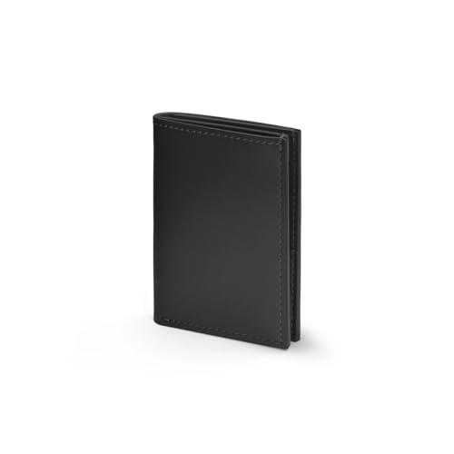 Maruse Italian Leather Wallet for Cards and Bills, Slim Minimalist Design, Handmade in Italy, Black