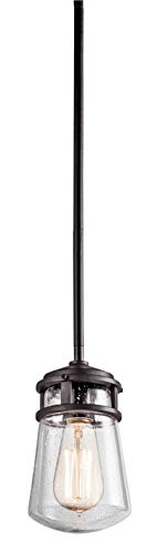 Lyndon 9.5" 1 Light Pendant with Clear Seeded Glass Architectural Bronze