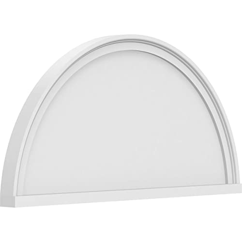 32"W x 16"H x 2"P Half Round Smooth Architectural Grade PVC Pediment
