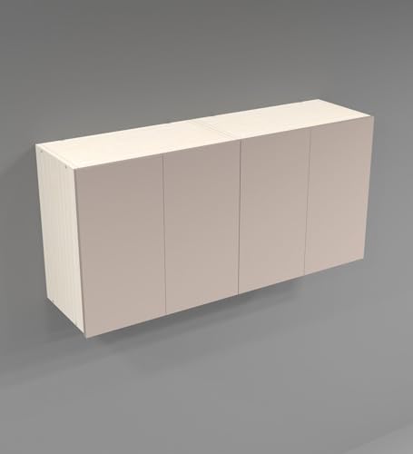 Image of SPECIALITY PANELS 4 Door Wall Cabinet with UV Profile Shutter | Wall Mounted Storage Cabinet for Kitchen Bathroom Living Room | Wooden Wall Cabinet Organizer UV Mocha Finish DIY Assembly