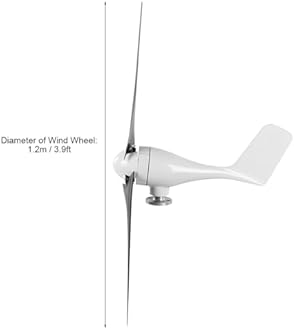 Eujgoov Small Wind Turbine 1200W 3 Blades Wind Generator DC 12V/24V/48V for Marine & Home Charging | Renewable Energy Outdoor Power Supply