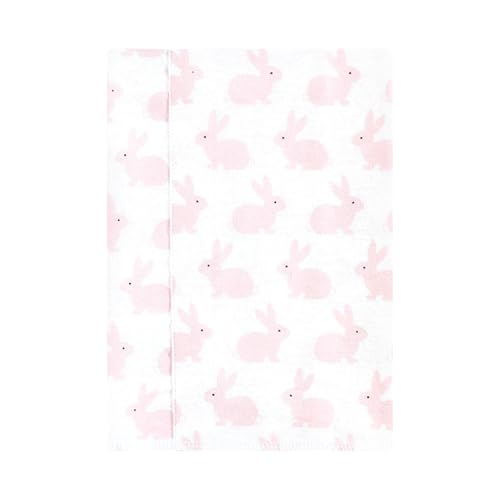 Image of Hudson Baby Unisex Baby Cotton Flannel Burp Cloths, Pink Honey Bunny, One Size