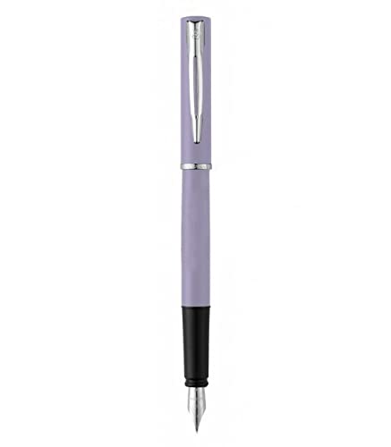 Waterman Allure Fountain Pen, Pastel Purple with Chrome Trim, Fine Stainless Steel Nib, Blue Ink