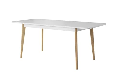 Arthauss Nordi Extending Dining Table – White & Oak Riviera W140-180 x H75 x D80 cm | Stylish Extendable Dining Solution for Flexible Meals