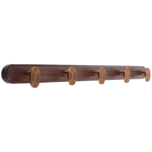 Perchero de pared vintage de madera noble con herrajes de zinc 2