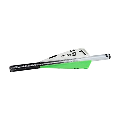 NEW Archery Products Quikfletch Hellfire Stabilizing Fletching - White/Green, 3" Vane by New Archery Products - Used condition - US$13.01