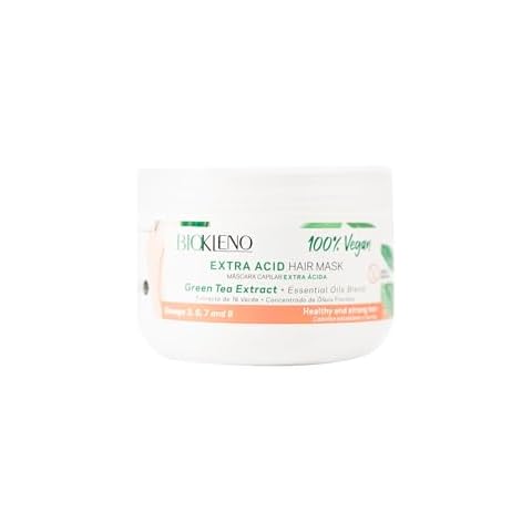 Kleno Extra Acid Hair Mask 100% Vegan - Green Tea Extract, Essential Oils Blend, Omega 3, 6, 7, 9 - Nourishes, Strengthens, Restores Shine, 8.45 fl oz Cover