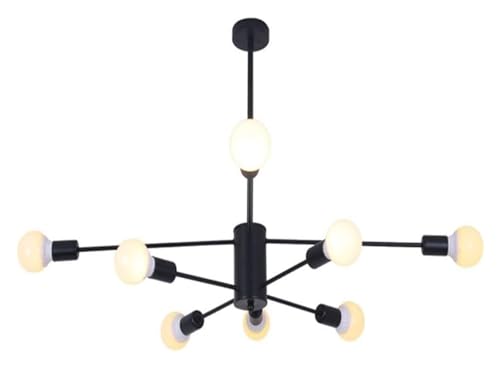 Lustre de lampe légère pour illuminer un salon sombre avec 8 têtes E27
