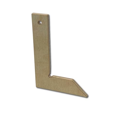 BUNBAN Escuadra de madera de haya multiplex de precisión, 100 x 70 mm, ángulo de tope y inglete fácil para trabajar y dibujar con precisión (ángulo plano de 45°)