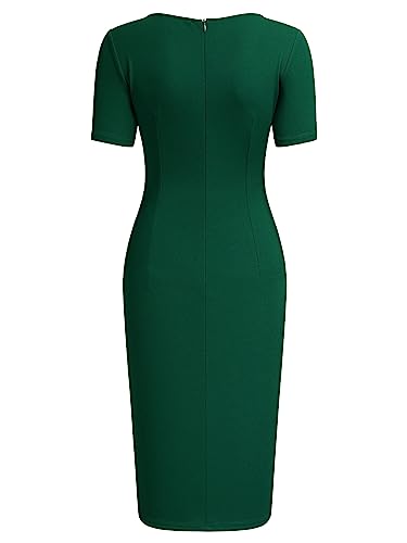 image for AISIZE Women's 50s Vintage Ruffle Peplum Cocktail Pencil Knee Dress Me