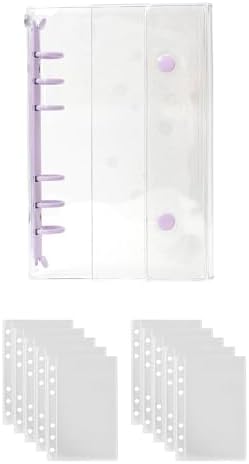 （09:30時点） シール帳 バインダー 透明 A6 【リフィル10枚付】 台紙 6穴 女の子 男の子 シール収納 推し活グッズ(A6/パープル)