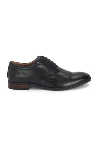 Image of Louis Philippe Men Premium Leather Breathable Lining Material Anti Slip with Heel TPR Sole Formal Oxford Shoes