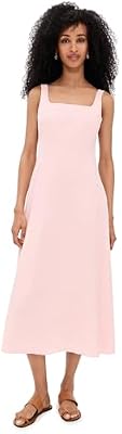 Theory Women's Square Neck Seamed Dress, Warm Pink, Size 2