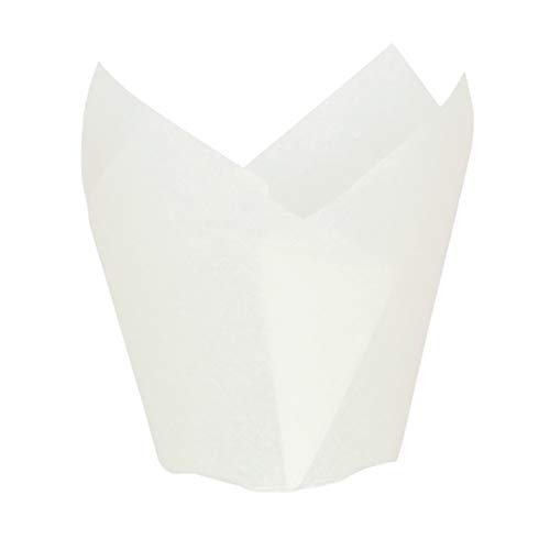 Tulips White Silicone Baking Cup Liner (Case Of 1000), Packnwood - Parchment Paper Cupcake Liners (1.25 Oz, 2.5" X 1.1") 209Cpst1B #TOP23