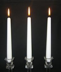 Light In The Dark White Taper Candles 8 Inch Burns 7 Hours Set of 36