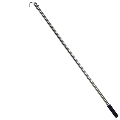 Yuanpgky Kit di attrezzi per la scala, con asta di prolunga in alluminio impiombato e gancio in acciaio inox, per riporre oggetti in casa, 101,6 cm