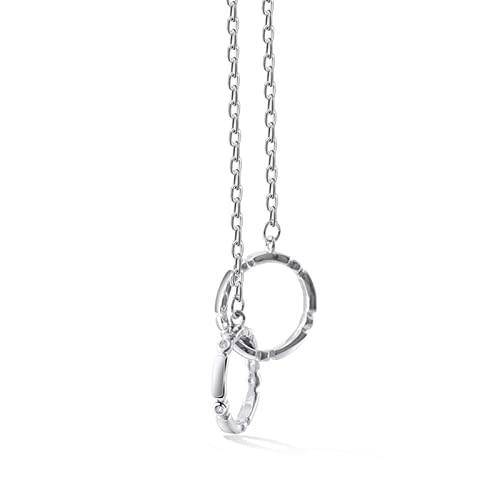 Collier couple argent anneaux entrelacés et zirconium pour votre quotidien