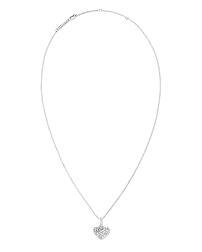Kendra Scott Ari Pave Heart Sterling Silver Charm Necklace In White Diamond, Fine Jewelry For Women #TOP1