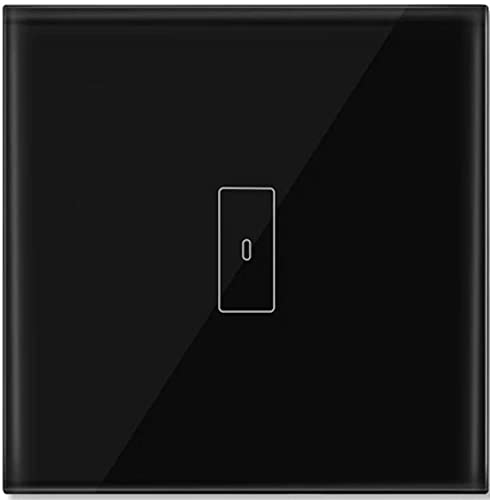 Eazyliv Smart Solutions Wi-Fi Boiler Glass Panel Touch Switch 20A 4400W, Hot Water Heater Switch Compatible with Alexa Google Home App Remote Voice Control (Black)