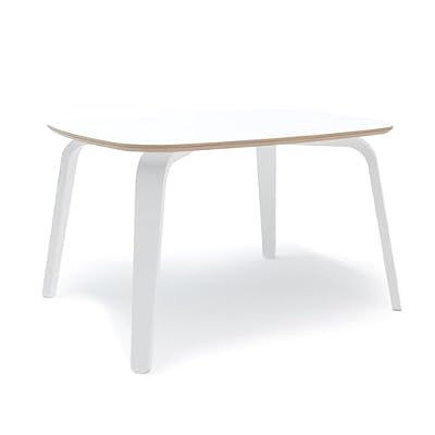 OEUF Play Table White | Modern Kids Activity Table with Scratch-Resistant Top | Bent Baltic Birch Plywood | Non-Toxic, Finish | Made in Europe