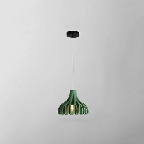 Suspension résine verte réglable E27 pour plafond haut ou bas