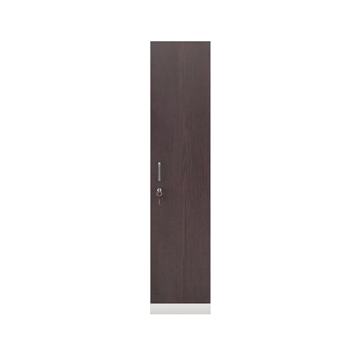 VIKI Wardrobe | Wooden Almirah for Clothes,Door for Bedroom, 2 Door Wardrobe with Doors (Frosty White, Dark Wenge - 40D x 40W x 180H) | 1 Year Warranty