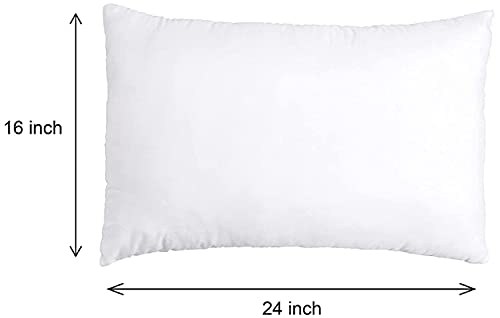Image of Microfiber Soft White Pillows | Pillows for Sleeping - Sets of 2 (Size - 16x24 Inches & 40x60 cm) - Pack of 2 Soft White Pillows