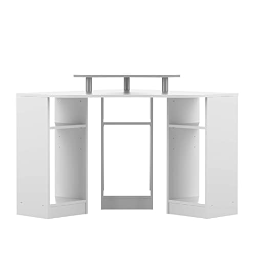 TEMAHOME Escritorio de Esquina de Madera, Blanco, 94 x 81.8 x 94 cm, 1112A2100x00