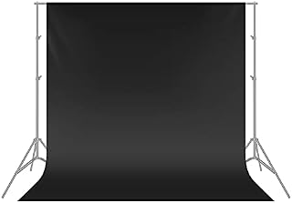 Neewer® 6 x 9FT / 1.8 x 2.8M PRO Photo Studio 100% Pure Muslin Collapsible Backdrop Background for Photography,Video and Television (Background Only) - Black